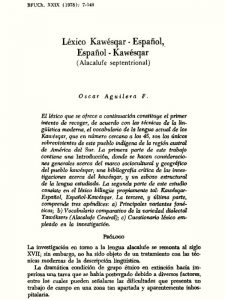 Aguilera Faúndez Ó (1978) Léxico Kawésqar-Español, Español-Kawésqar (Alacalufe septentrional). Boletín de Filología - Universidad de Chile 29: 7–149.